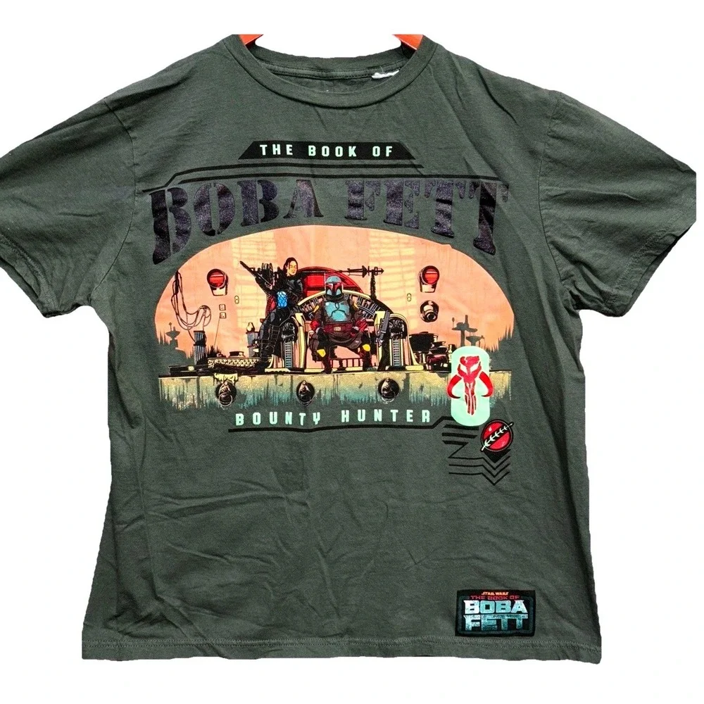 Disney Star Wars The Book of Boba Fett T-Shirt Men's L Green‎ Bounty Hunter